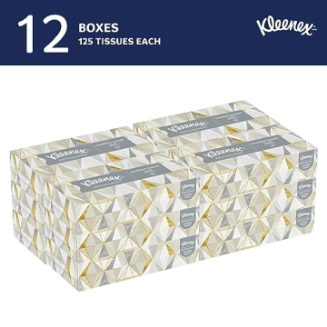 Kleenex® Professional Facial Tissue, Bulk (03076), 2-Ply, White, Flat Facial Tissue Boxes for Business, Convenience Case (125 Tissues/Box, 12 Boxes/Case, 1,500 Tissues/Case)