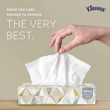 Kleenex® Professional Facial Tissue, Bulk (03076), 2-Ply, White, Flat Facial Tissue Boxes for Business, Convenience Case (125 Tissues/Box, 12 Boxes/Case, 1,500 Tissues/Case)