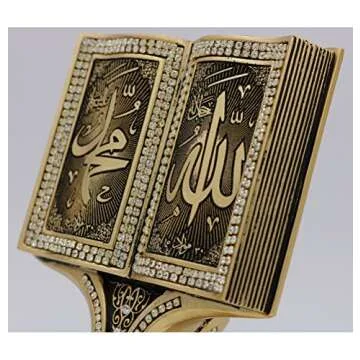 Quran Open Book Showpiece Allah Muhammad Home Decor Gift