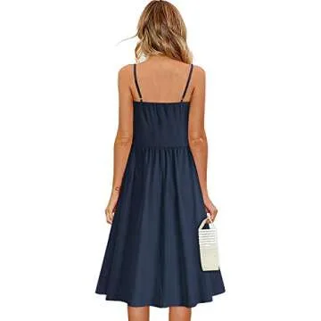VOTEPRETTY Women's Summer Dresses Sundresses Beach Clothes Outfit Vacation 2024 V Party Graduation Homecoming Casual Tropical Prom Bride Shower Plus Size Resort Wear Hawaiian Spring Cruise Navy