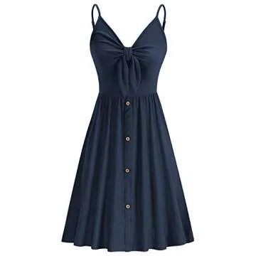 VOTEPRETTY Women's Summer Dresses Sundresses Beach Clothes Outfit Vacation 2024 V Party Graduation Homecoming Casual Tropical Prom Bride Shower Plus Size Resort Wear Hawaiian Spring Cruise Navy