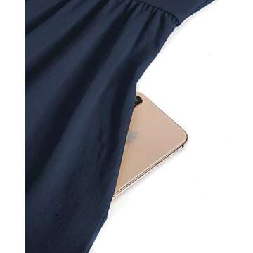 VOTEPRETTY Women's Summer Dresses Sundresses Beach Clothes Outfit Vacation 2024 V Party Graduation Homecoming Casual Tropical Prom Bride Shower Plus Size Resort Wear Hawaiian Spring Cruise Navy