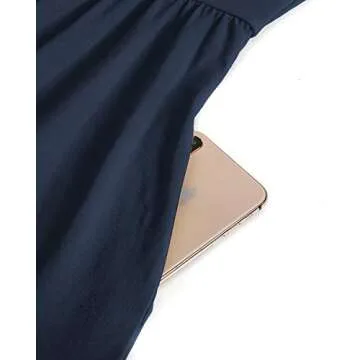 VOTEPRETTY Women's Summer Dresses Sundresses Beach Clothes Outfit Vacation 2024 V Party Graduation Homecoming Casual Tropical Prom Bride Shower Plus Size Resort Wear Hawaiian Spring Cruise Navy