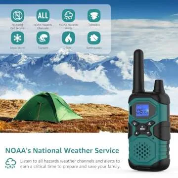 Topsung Walkie Talkies for Adults Long Range Rechargeable 4 Pack, Multi-purpose NOAA 2 Way Radios with Earpiece Charger 4500mAh Battery for Family Seniors Care Garage Work Camping Hiking Skiing Cruise