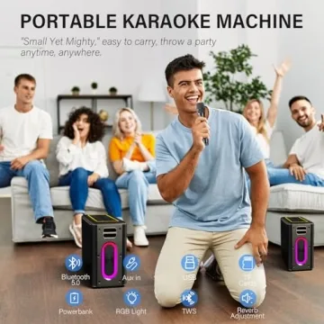 Karaoke Machine with Wireless Mics & Powerful Speaker