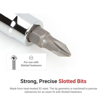 TEKTON 1/4" Drive x 5/16" Slotted Bit Socket for Easy Fastening