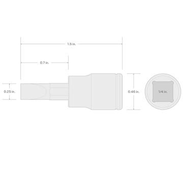 TEKTON 1/4" Drive x 5/16" Slotted Bit Socket for Easy Fastening