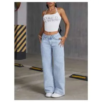 Floerns Women's Bowknot Embroidery Jeans Y2k Straight Leg Boyfriend Denim Pants Light Wash 26