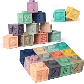 Litand Soft Stacking Blocks for Baby - Sensory Montessori Toys Toddler Activities - Gifts for Boy Gi...