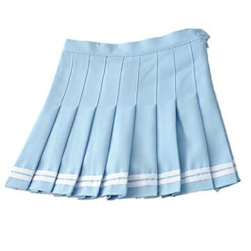 MINUOYI Sports High Waist Pleated Skirt with Shorts