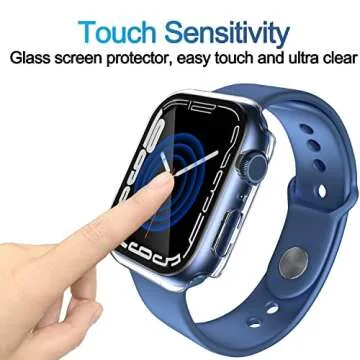 Smiling 2 Pack Tempered Glass Case for Apple Watch 45mm