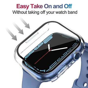 Smiling 2 Pack Tempered Glass Case for Apple Watch 45mm