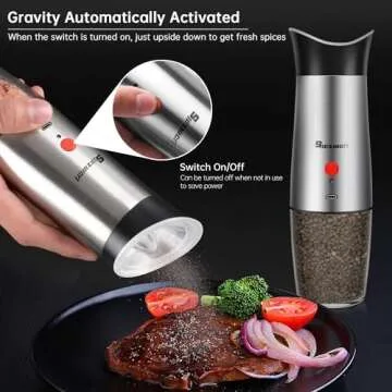 USB Rechargeable Salt and Pepper Grinder Set for Effortless Seasoning