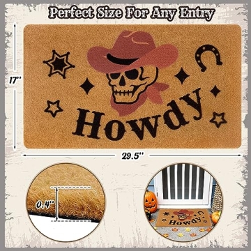 Western Skull Doormat for Stylish Halloween Decor