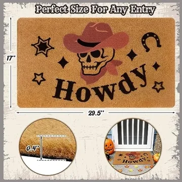 Western Skull Doormat for Stylish Halloween Decor