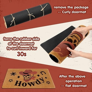 Western Skull Doormat for Stylish Halloween Decor
