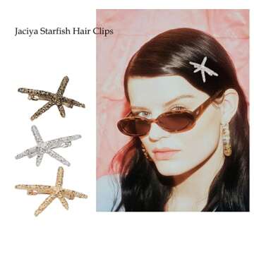 Jaciya 15 Pcs Gold Hair Clips for Women Hair Barrettes for Girl Minimalist Dainty Hollow Geometric Alloy Hairpin Clamps Pearl hair Clips Starfish Hair Accessories Silver Moon Hair Clips