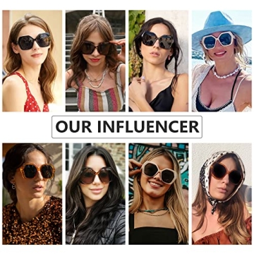 ZENOTTIC Retro Hexagonal Sunglasses Women UV400 Protection