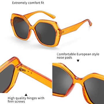 ZENOTTIC Retro Hexagonal Sunglasses Women UV400 Protection