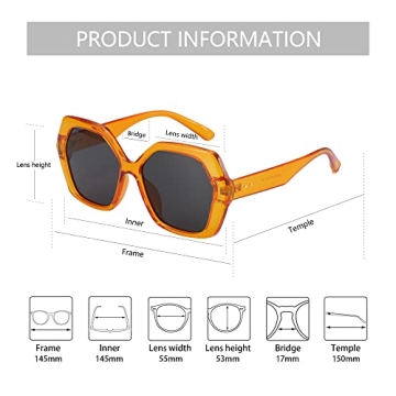 ZENOTTIC Retro Hexagonal Sunglasses Women UV400 Protection