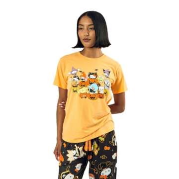 Hello Kitty Lounge Set for Halloween Fun - Women's Tee & Pants