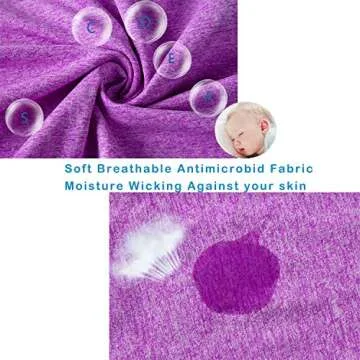 LWJ 1982 Maternity Workout Capri Leggings Activewear Pregnancy Yoga Exercise Pants Over The Belly (Medium, Purple)