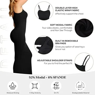 Popilush Women's Shapewear Maxi Bodycon Dress