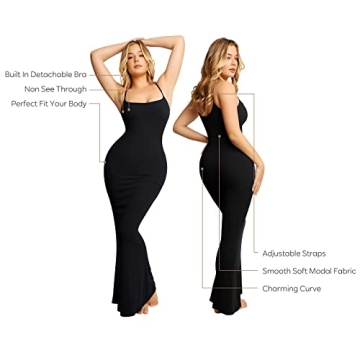 Popilush Women's Shapewear Maxi Bodycon Dress