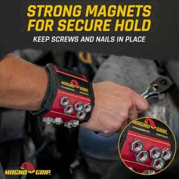 MagnoGrip Magnetic Wristband for Holding Screws, Nails, Drill Bits - Cool Gifts for Men - Super Strong Magnets - Great DIY Gifts for Christmas, Dad, Husband, Handyman, Handy Woman, Craft Enthusiasts