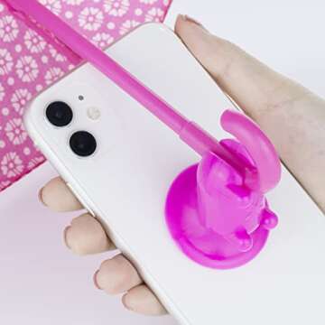 Creative AMEBAE Phone Umbrella with Suction Cup Holder - Pink