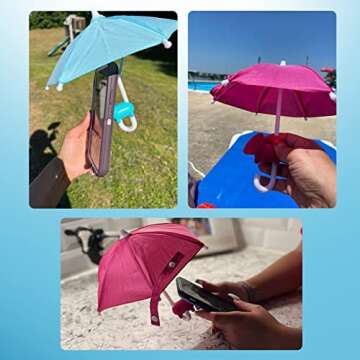 Creative AMEBAE Phone Umbrella with Suction Cup Holder - Pink