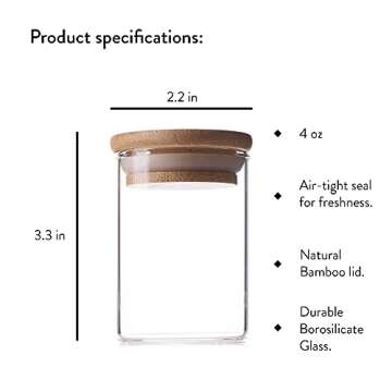 Stylvio 12 Pcs 4oz Spice Jars with Bamboo Lids, Airtight Seasoning Containers with 152 Pre-printed Minimalistic Spice Labels,12 Black Chalkboard Labels, Erasable Liquid Chalk Pen and Spice Funnel