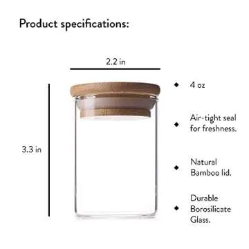 Stylvio 12 Pcs Spice Jars with Airtight Bamboo Lids