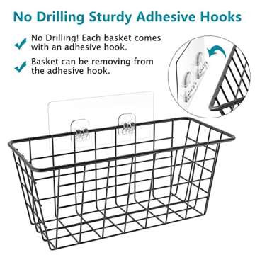 MaraFansie Over the Cabinet Door Organizer Wall Wire Baskets Hanging Kitchen Basket Shelf for Cabine...