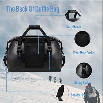 BRONZY Waterproof Duffel Bag 50L Heavy Duty Durable Storage