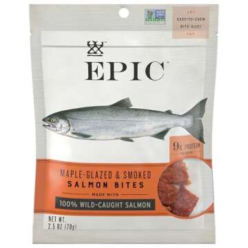 Epic Jerky Bites Alaskan Salmon Maple Coconut Oil