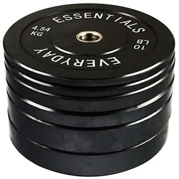 BalanceFrom Color Coded Bumper Plate Set for Home Gym