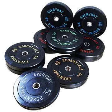 BalanceFrom Color Coded Bumper Plate Set for Home Gym