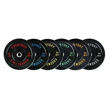 BalanceFrom Color Coded Bumper Plate Set for Home Gym