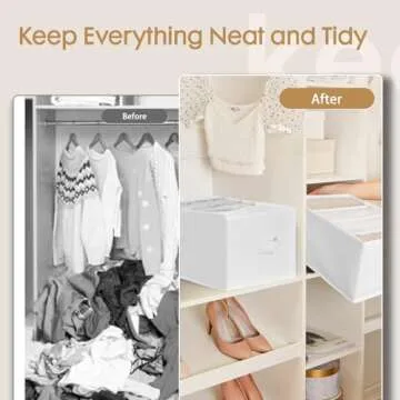 6 Pack Large Clothes Organizer for Efficient Wardrobe Storage