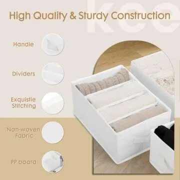 Large 6 Pack Clothes Organizer for Closet Storage Solutions