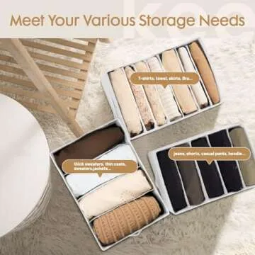 Large 6 Pack Clothes Organizer for Closet Storage Solutions