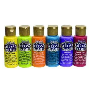 DecoArt DASK267 Americana Gloss Enamels Trend Sample Pack: Vibrant, Quick-Dry Paints for All DIY Pro...