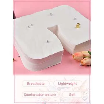 Disposable Face Cradle Covers, Kalolary 300Pcs Ultra Soft Non-Sticking Flat Face rest Cover white Headrest Covers for Massage Tables, Chairs and Spa bed