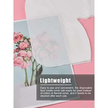 Disposable Face Cradle Covers, Kalolary 300Pcs Ultra Soft Non-Sticking Flat Face rest Cover white Headrest Covers for Massage Tables, Chairs and Spa bed