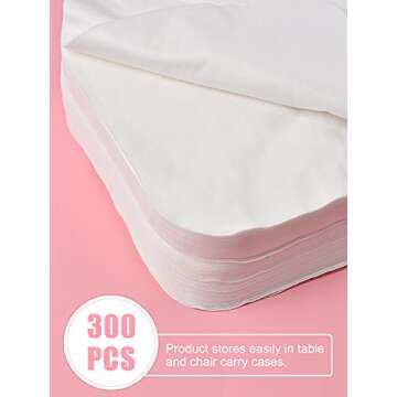 Disposable Face Cradle Covers, Kalolary 300Pcs Ultra Soft Non-Sticking Flat Face rest Cover white Headrest Covers for Massage Tables, Chairs and Spa bed