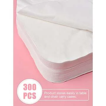 Disposable Face Cradle Covers, Kalolary 300Pcs Ultra Soft Non-Sticking Flat Face rest Cover white Headrest Covers for Massage Tables, Chairs and Spa bed