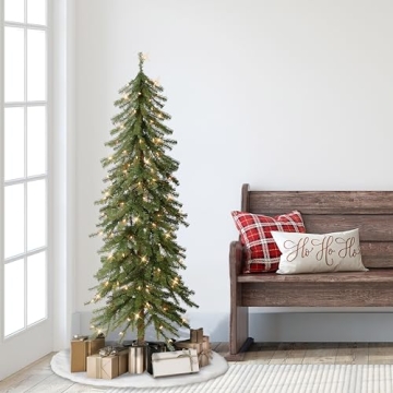 Puleo 6' Pre-Lit Alpine Christmas Tree with 200 Lights