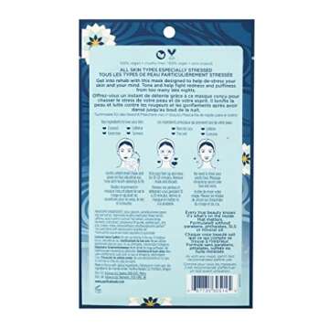 Pacifica Sheet Mask - Stress Rehab with Coconut, Caffeine & Green Tea – De-Stress Facial Mask for Puffiness & Redness Relief, Vegan & Cruelty-Free, 1 Sheet
