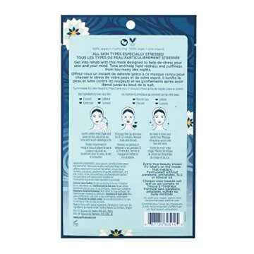 Pacifica Sheet Mask - Stress Rehab with Coconut, Caffeine & Green Tea – De-Stress Facial Mask for Puffiness & Redness Relief, Vegan & Cruelty-Free, 1 Sheet
